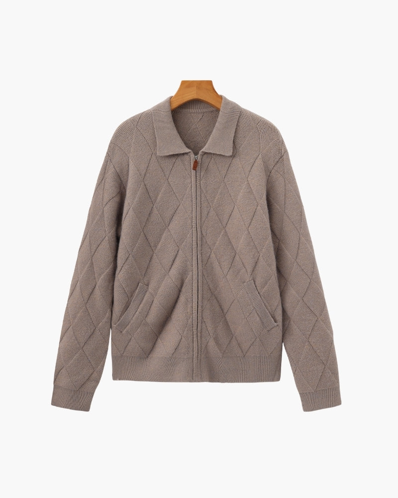 Bellamy Oberteile | Heritage Diamond Strick Zip Strickjacke - Bellamy
