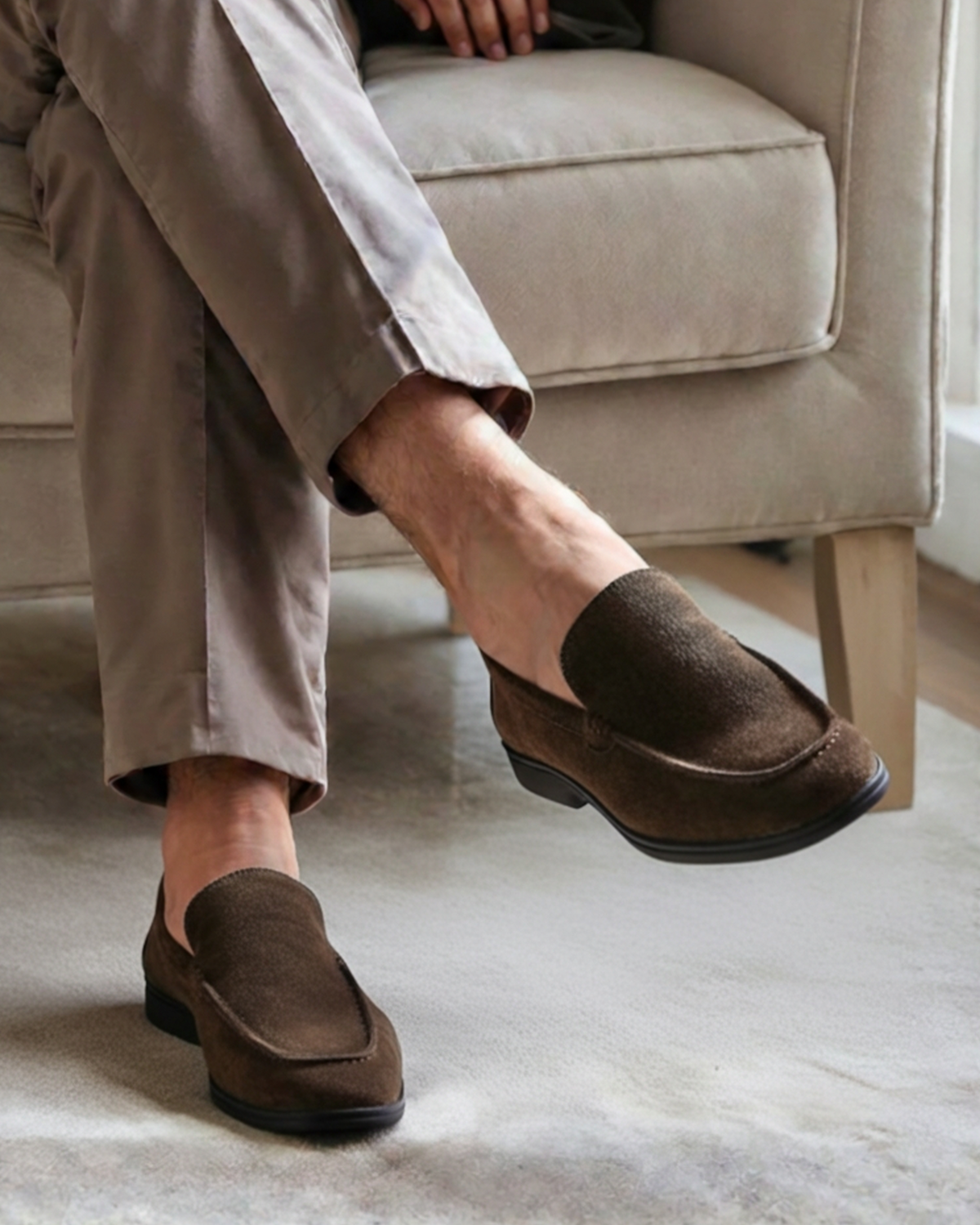 Bellamy Schuhe | Premium Wildleder Loafer - Schwarz Soles - Bellamy